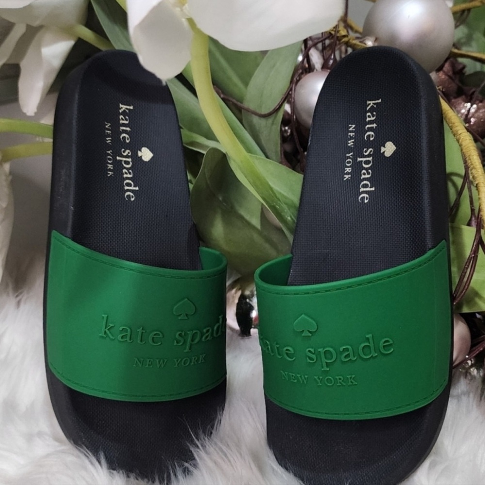 Kate Spade Women's SUNNY Green Slide Sandals - Size 10